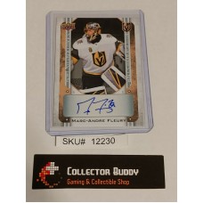 Marc Andre Fleury Autograph 2018-19 Tim Hortons UD NHL Signatures S-MF SKU#12230